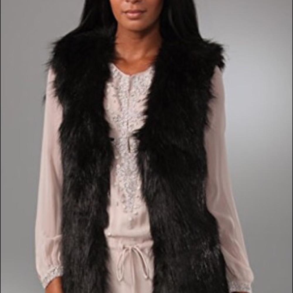 Halston Heritage Faux Fur Vest